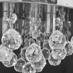 Lámpara de techo de cristal diseño cromado Ø25x16 cm
