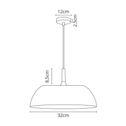 Lámpara de techo Genaro Lumit 60W altura regulable negro/oro Ø32 cm
