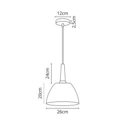 Lámpara de techo Guga Lumit 60W altura regulable negro/oro Ø26 cm