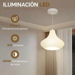 Lámpara de techo Luzentra Homcom 25W luz cálida 3000K blanco Ø22x180 cm