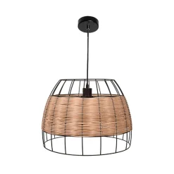 Lámpara de techo Sotero 60W colgante mimbre marrón/natural Ø42x181,5 cm