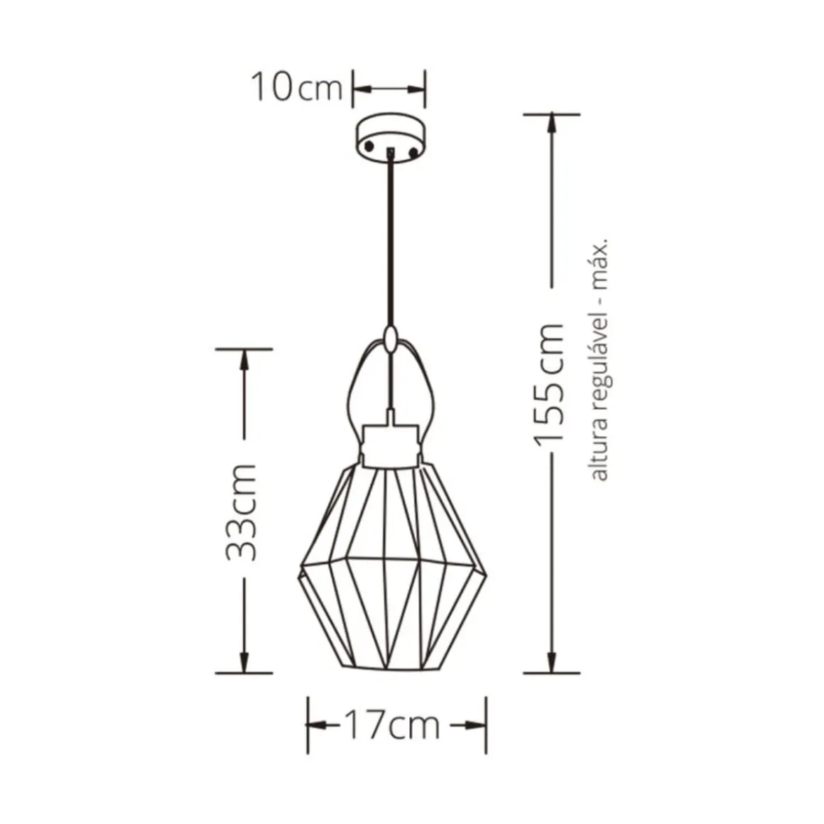 Lámpara de techo Ziva Lumit 60W altura regulable bronce Ø18 cm