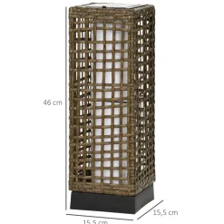 Lámpara solar Hawai Outsunny luces LED exterior marrón 46x15,5x15,5 cm