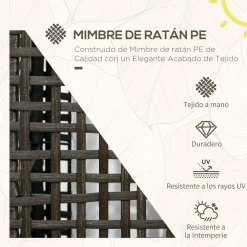 Lámpara solar Isla Outsunny luces LED gris 78x21x21 cm