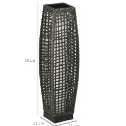 Lámpara solar Isla Outsunny luces LED gris 78x21x21 cm