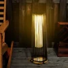 Lámpara solar Mohla Outsunny control de luz automático marrón Ø21,5x61 cm