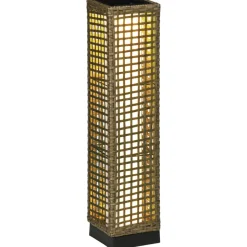 Lámpara solar Palapa Outsunny luces LED 2500K exterior marrón 69x15,5x15,5 cm