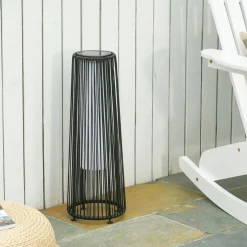 Lámpara solar Sunrise Outsunny con LED 0,8W negro Ø21,5x61 cm