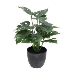 Maceta decorativa Monstera verde Ø27x35 cm