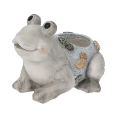 Macetero decorativo diseño animal gris 16x19x32 cm
