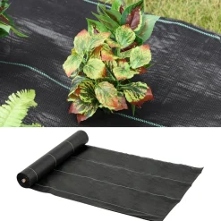 Malla de jardín Formentera Outsunny transpirable 100 g/m² negro 2x50 m