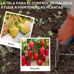 Malla de jardín Mallorca Outsunny transpirable 130 g/m² negro 2x50 m