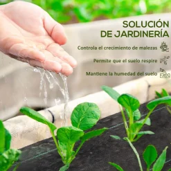 Malla de jardín Mallorca Outsunny transpirable 130 g/m² negro 2x50 m
