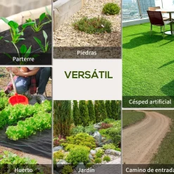Malla de jardín Mallorca Outsunny transpirable 130 g/m² negro 2x50 m