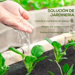 Malla de jardín Menorca Outsunny transpirable 60 g/m² negro 1x100 m
