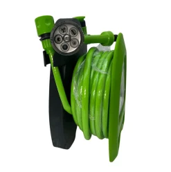 Manguera enrollable 5 modos conectores + adaptador verde 10 metros
