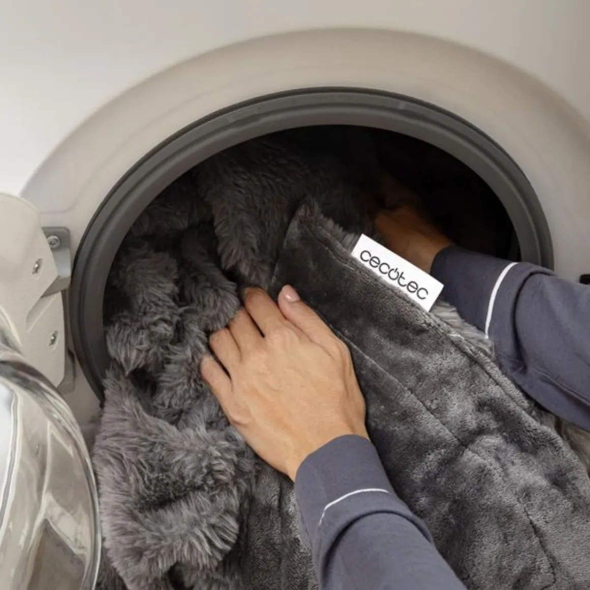 Manta eléctrica Cecotec HeatConfort Noa Faux Fur 10 temperaturas gris