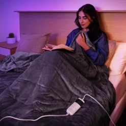 Manta eléctrica Cecotec HeatConfort Weighted 2000W 10 temperaturas gris 180x200 cm