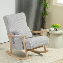 Mecedora Panna Homcom con reposabrazos gris 98x65x90 cm