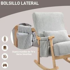 Mecedora Panna Homcom con reposabrazos gris 98x65x90 cm