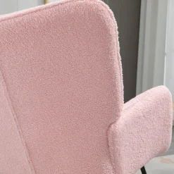 Mecedora Rouse Homcom respaldo alto con reposabrazos rosa 101x71x98 cm