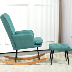 Mecedora Trampolín Homcom con reposapiés 90x64x89 cm