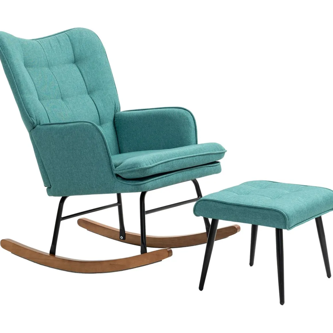 Mecedora Trampolín Homcom con reposapiés 90x64x89 cm