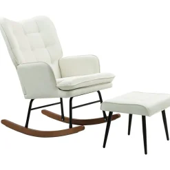 Mecedora Trampolín Homcom con reposapiés 90x64x89 cm