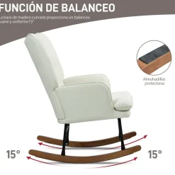 Mecedora Trampolín Homcom con reposapiés 90x64x89 cm