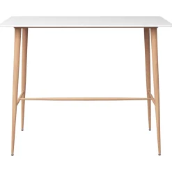 Mesa alta de cocina Ymbar blanco/natural 105x120x60 cm