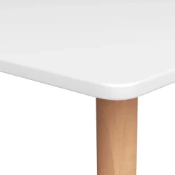 Mesa alta de cocina Ymbar blanco/natural 105x120x60 cm