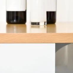 Mesa alta Homcom con 3 estantes blanco/roble 100x115x55 cm