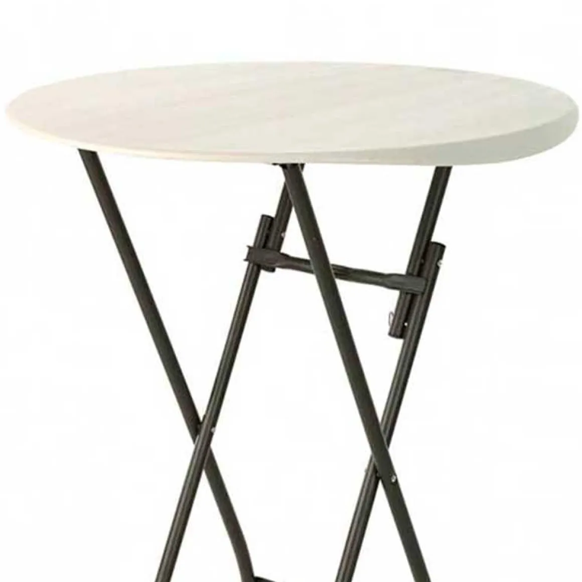 Mesa alta Lifetime plegable crema Ø83,8x110 cm