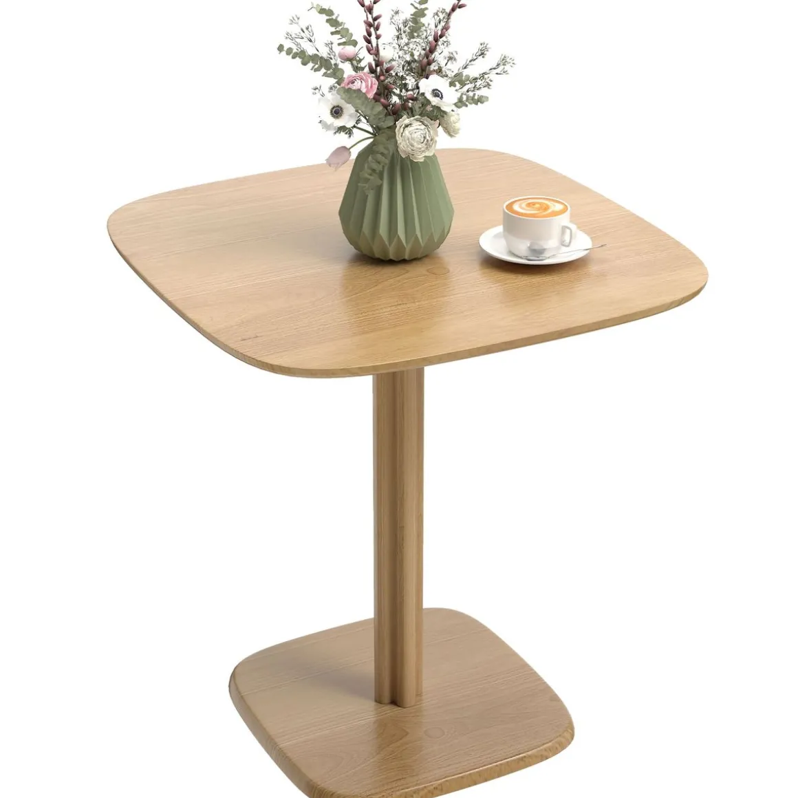 Mesa Arborea Homcom diseño fijo 4 personas natural 75x70x70 cm