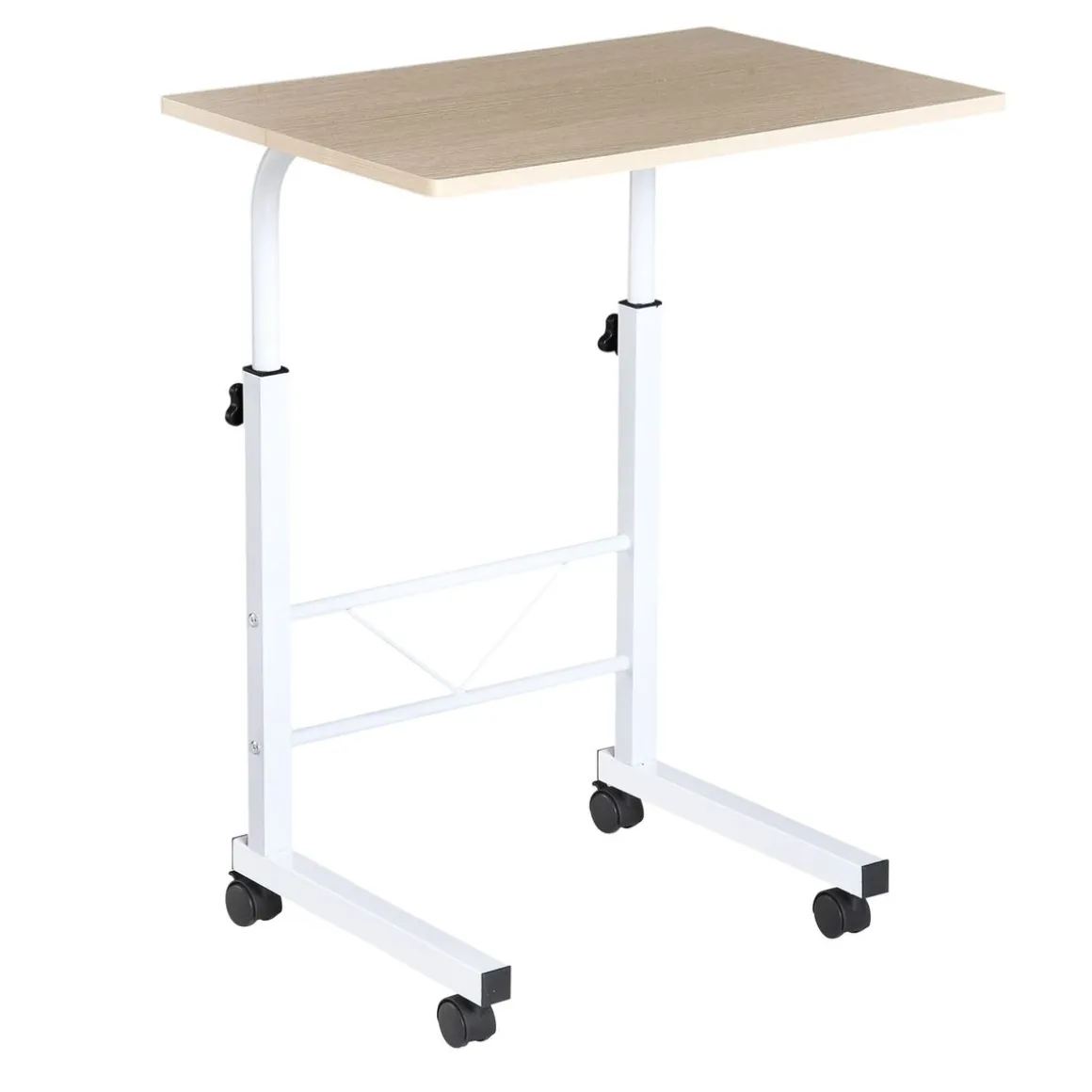 Mesa auxiliar Fhun Homcom altura regulable blanco 68-78x60x40 cm