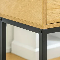 Mesa auxiliar Lenda Homcom con cajón natural 76x40x30 cm