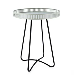 Mesa auxiliar MOA Vinthera acero verde claro Ø38x49 cm