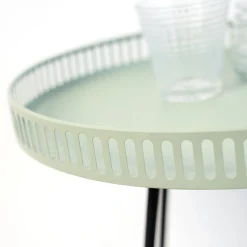 Mesa auxiliar MOA Vinthera acero verde claro Ø38x49 cm
