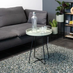 Mesa auxiliar MOA Vinthera acero verde claro Ø38x49 cm