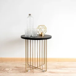 Mesa auxiliar MOA Vinthera forma redonda negro Ø44x47,8 cm