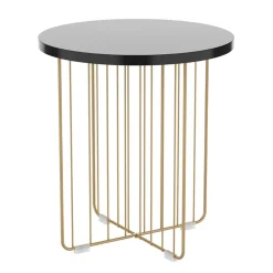 Mesa auxiliar MOA Vinthera forma redonda negro Ø44x47,8 cm