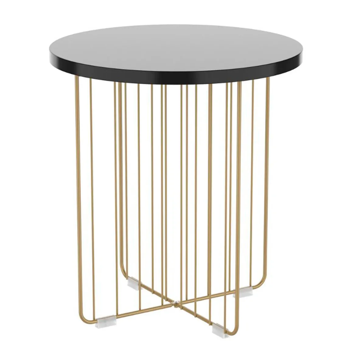 Mesa auxiliar MOA Vinthera forma redonda negro Ø44x47,8 cm