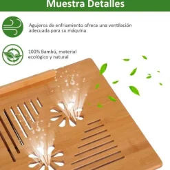 Mesa auxiliar para ordenador Homcom bambú natural 22-30x55x35 cm