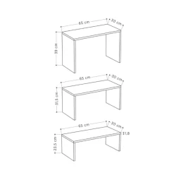 Mesa auxiliar Rino diseño modular 39x65x30 cm