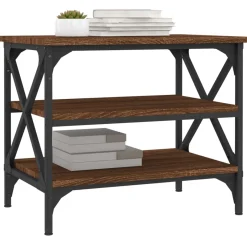 Mesa auxiliar Romeo 3 niveles roble 45x55x38 cm