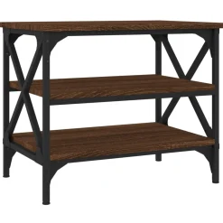 Mesa auxiliar Romeo 3 niveles roble 45x55x38 cm