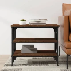 Mesa auxiliar Romeo 3 niveles roble 45x55x38 cm