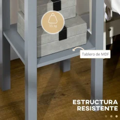 Mesa auxiliar Ronneo Homcom con cajón y estante 75x30x30 cm