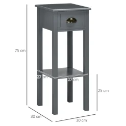 Mesa auxiliar Ronneo Homcom con cajón y estante 75x30x30 cm
