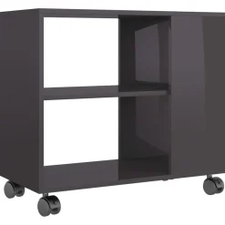 Mesa auxiliar Thina 2 compartimentos con ruedas 55x70x35 cm